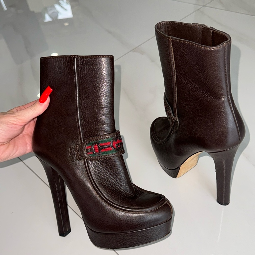 Gucci Brown Ankle Boots - Picture 2 of 4